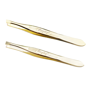 芳龄进口不锈钢眉夹镊子平口斜口眉毛夹修眉刀眉钳拔胡子夹德国