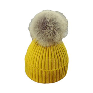 宝宝帽子冬季5个月-10岁儿童毛线帽大毛球男童女童秋冬婴儿加绒帽