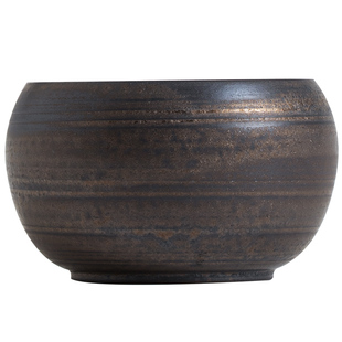 集正 复古鎏金建水 日式茶具配件杯洗禅意家用茶桌茶渣缸废水盂