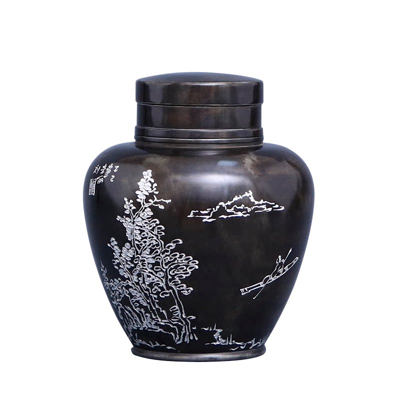夏咏750g纯锡茶叶罐古锡散茶罐
