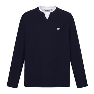 【秋季新品】GOLDEN BEAR/金熊 新款男装上衣双层领舒适长袖T恤