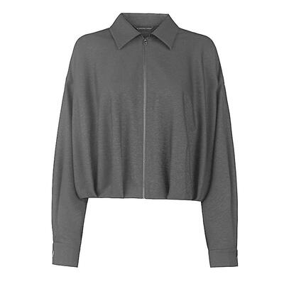 sdeer个性翻领压褶宽松夹克外套