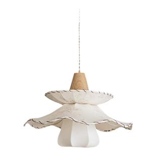 zoxy法式奶油风吊灯北欧餐厅客厅卧室中古侘寂风艺术高级感布艺灯