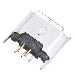 全铜 microusb母座 迈克5p牛角贴片插脚安卓V8接口 卷边平口插件