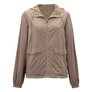 HONRN/红人宽松休闲短款两面穿连帽外套上衣女款春秋季HI33OS493