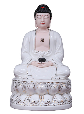 陶瓷释迦摩尼佛佛像摆件家用供奉