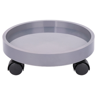 圆形花盆托盘底座移动万向轮塑料花盘底托大号加厚滑轮接水盘带轮