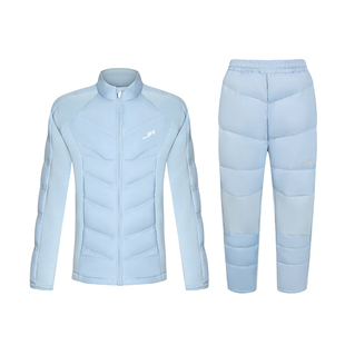 JR滑雪服羽绒中间层儿童冬季滑雪保暖白鸭绒内胆轻便羽绒衣裤套装