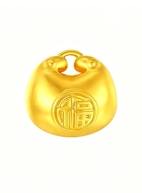 小胖福吊坠小金坨黄金项链足金