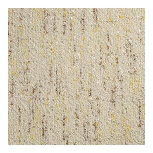 米色亮片含羊毛高档小香风布料粗花呢diy外套连衣裙马甲服装面料