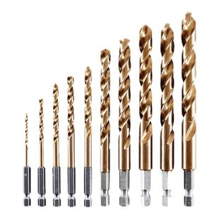 带柄麻花钻头六角柄直柄高速钢电动钻头套装不锈钢金属专用开孔器