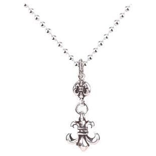 童军花单球项链纯银鸢尾花弹珠链十字架毛衣链嘻哈个性男女情侣潮