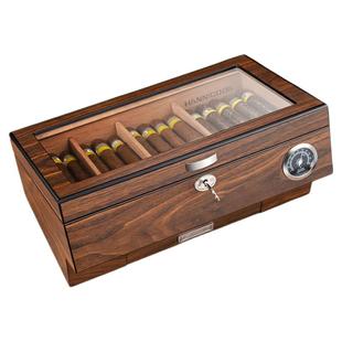 汉尼库克雪茄盒雪松木雪茄保湿盒带锁大容量养茄盒雪茄柜恒温恒湿