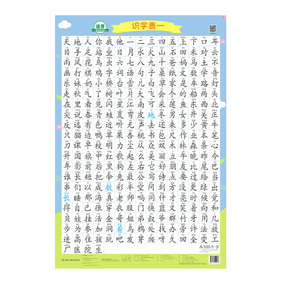 乐乐鱼小学生识字挂图一年级认字