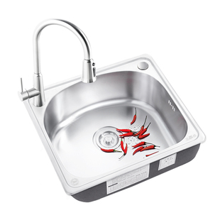 墨林水槽小号单槽304不锈钢加厚水池洗菜盆台上台下盆厨房洗碗槽