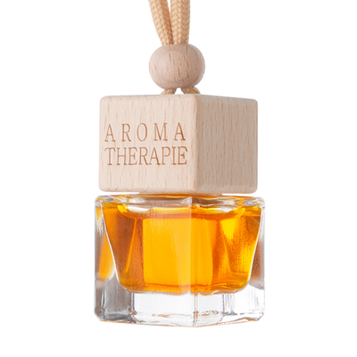 车载香水香薰吊坠汽车挂饰持久淡香精油车内挂件悬挂式玻璃瓶木盖