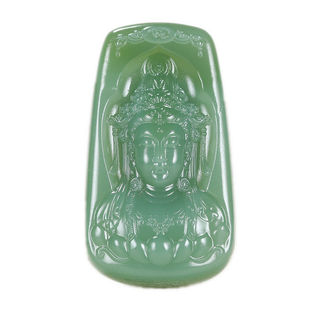 新疆和田玉碧玉观音挂件