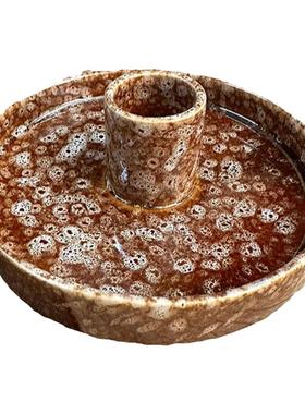 圣木支架烧盘陶瓷白鼠尾草容器