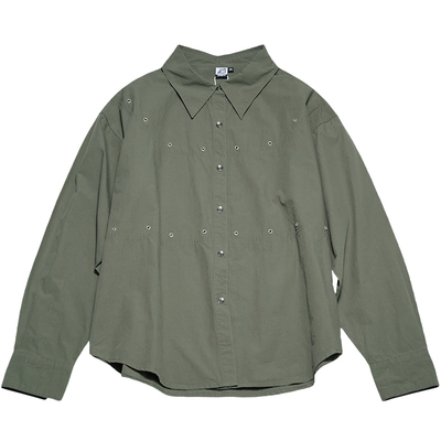 STILLYOU个性金属气眼长袖衬衫