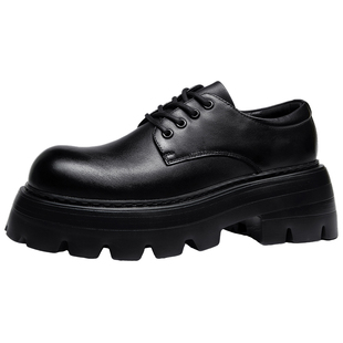 厚底皮鞋男商务正装真皮英伦风增高鞋休闲高端头层牛皮潮男鞋大头