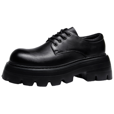 高端厚底皮鞋男增高头层牛皮