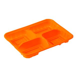 一次性四格餐盒便当长方形均分四格小菜盒外卖打包环保快餐盒塑料