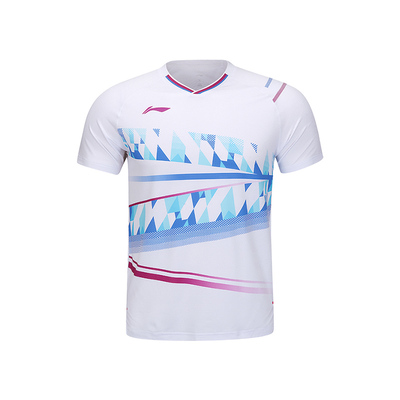 李宁（LI-NING）羽毛球服2025新款谌龙同款球星大赛服速干短袖T恤