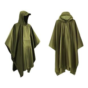 户外单兵防水斗篷雨衣徒步登山钓鱼露营多功能三合一天幕战术雨披