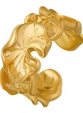 Mixx靡诗荷叶系列荷韵戒指新中式优雅气质开口圈女