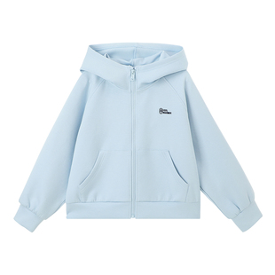 布丁哈鲁春装女童童装休闲上衣2026春季新款儿童洋气连帽外套