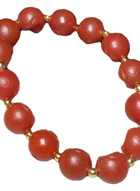 男女款老玛瑙包浆猴头手链