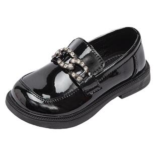 女童鞋子儿童真皮公主鞋2026新款春秋款女孩秋季亮面软底黑色皮鞋