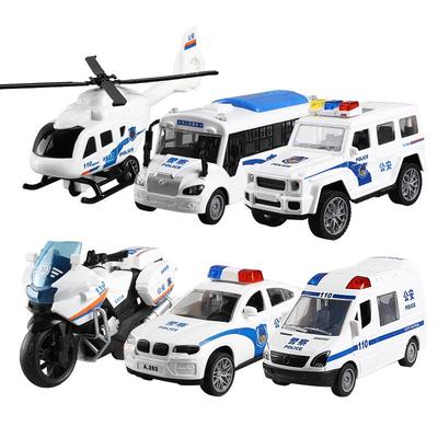 惯性警车玩具组合摩托车小汽车