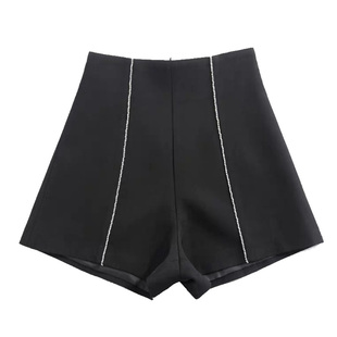 外穿白色性感短裤女夏季休闲裤高腰a型垂感西装裤百搭显瘦阔腿裤