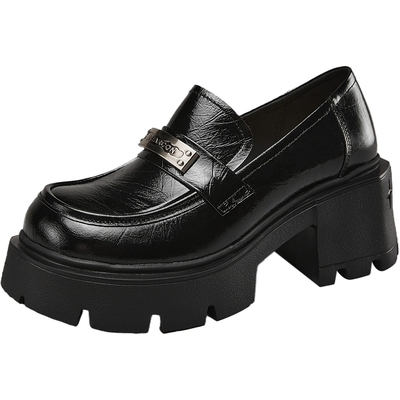 意尔康女鞋真皮乐福鞋