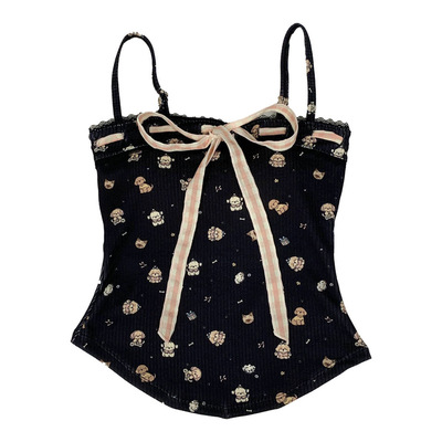 美德拉甜辣风趣味少女印花有胸垫