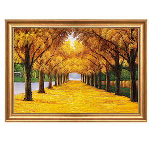 黄金满地客厅装饰画餐厅墙面装饰壁画玄关走廊油画入户挂画风景画