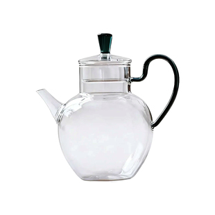 复古仿宋苹果执壶煮茶壶高硼硅耐热玻璃花茶耐高温果茶壶带盖透明
