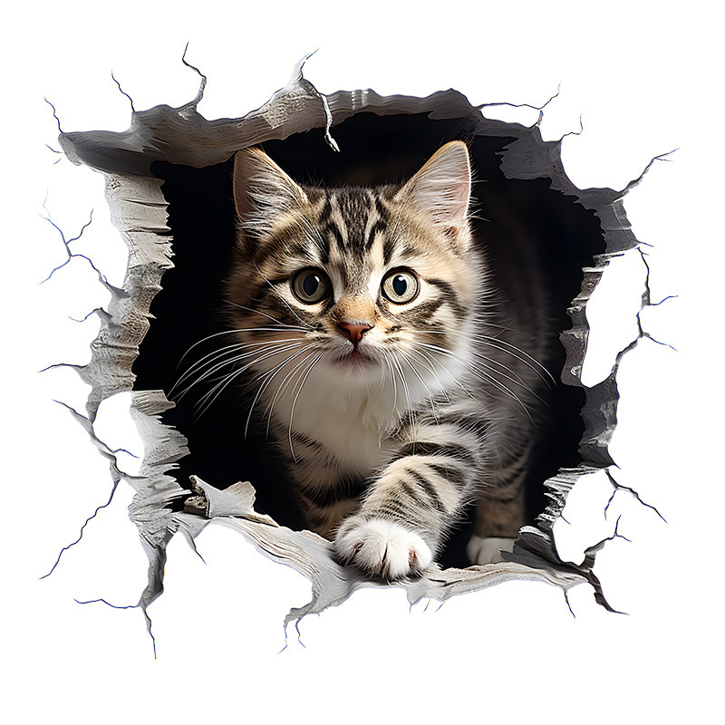 3D卡通猫咪车贴防水不留胶