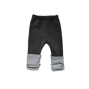 韩版婴幼儿秋冬装拼色裤子洋气女宝宝加绒加厚百搭时髦外穿打底裤