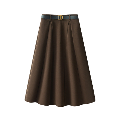 气质毛呢半身裙女加厚百褶a字裙