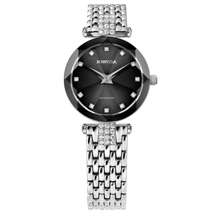 jowissa瑞士手表女女士名牌正品黑色带钻奢华女款时装表新年礼物
