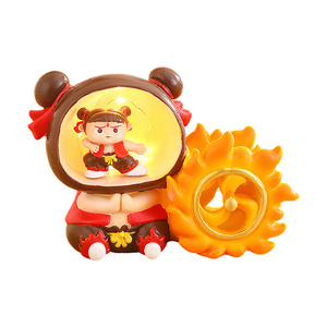 可爱哪吒笔筒小夜灯摆件