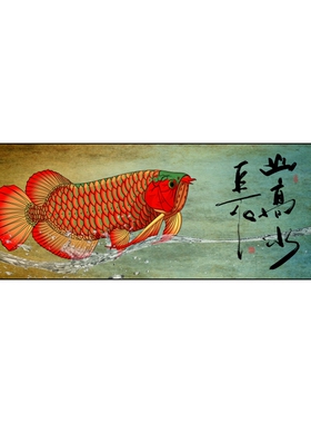 龙鱼装饰画办公室客厅现代艺术