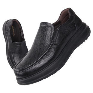 梦特娇男鞋秋冬款2025新款轻质男士厚底休闲皮鞋真牛皮运动皮鞋潮