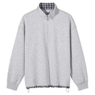 热风2026年新款男士立领拼色卫衣