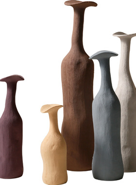 北欧创意肌理陶瓷花瓶摆件感插花客厅家居民宿装饰样板房摆件