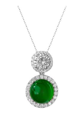 精工新中式纯银绿玉髓冰种吊坠