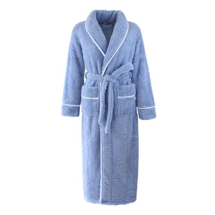 秋冬季长款双面加绒睡袍男士加肥大码舒棉绒情侣浴袍女冬加厚睡衣