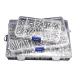 不锈钢螺丝螺母大全平垫圆头沉头螺丝盘头十字螺家用套盒装M3-M6